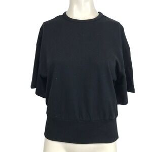 KOWTOW- WOMEN'S SMALL -BLACK SHORT SLEEVE ROUND NECK ORGANIC COTTON SWEATER